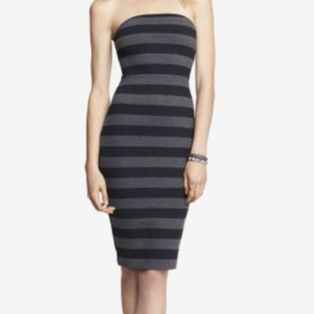 Express Women's Striped Stretch Knit Tube Dress